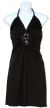 Halter Neck Party Dress with Front Keyhole in Black